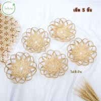 ราคา ตะกร้าใส่ขนม ตะกร้าไม้ไผ่สาน จานไม้ไผ่สานทรงดอกไม้ พร้อมส่ง (12737882138)