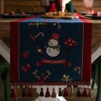 ราคา Christmas Table Runner with Tassels Yarn dyed Jacquard Xmas Snowman Table Cloth Table Runner for Dining Home Table Decoration (20330544497)