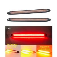 ราคา 2ชิ้นรถยนต์ Drl Led กลางวันวิ่งไฟไหลเหลืองเลี้ยวสีขาว Drl สแกนกันน้ำไฟหน้าแถบลำดับสากล (15121214977)