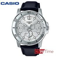ราคา Casio นาฬิกาผู้ชาย สายหนังแท้ รุ่น MTP VD300L 7EUDF หน้าปัดสีเงิน (11147040298)
