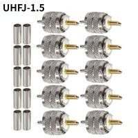 ราคา ทองเหลือง UHF PL259ชายปลั๊ก Crimp Coax อะแดปเตอร์ SO239 PL 259 RF Coaxial Connector สำหรับ RG 316 LMR195 RG58 RG214 RG142 (16461271621)