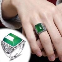 ราคา จุดประเทศไทย แหวนพลอย แหวนหยกนำโชค แหวนผู้ชาย แหวนหยก แหวนหยกแท้ เงินแท้ 925 หยกพม่า สีเขียว ของขวัญ Jade Ring แหวนแฟชั่น ของขวัญวันเกิด (9524292824)