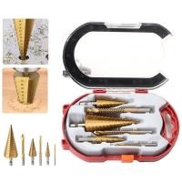 ราคา สว่านเจดีย์ ดอกเจดีย์ ดอกเจดีย์แท้ 6pcs HSS ดอกสว่าน HHS Step Drill Titanium Size 4 32mm 4 Pcs Set 6 Pcs Set ดอกสว่าน ทรงเจดีย์ เจาะขยาย ดอกใหญ่ ขนาด 4 32 4 20 4 12 (15738707929)