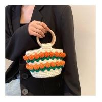 ราคา น่ารักมาก กระเป๋าถักดอกทิวลิป กระเป๋าถักเเบบถือเเต่งลายดอกทิวลิป หูจับไม้ งานถักละเอียด (17774990518)