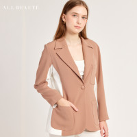 ราคา ALL BEAUTE เบลเซอร์ เสื้อสูท Ronda Blazer สีน้ำตาลอ่อนแถบขาว (20590469565)