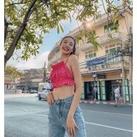 ราคา เสื้อผูกคอ โชว์หลัง เสื้อครอปโชว์หลัง ครอปสายฝอโชว์หลัง เซ็กซี่ ชุดเที่ยวคาเฟ่ เกาะอกมัดเชือกโชว์หลัง (14433182816)