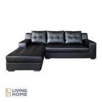ราคา ผ่อน0 Livinghome FurnitureMall โซฟา L Shape 3 ที่นั่ง รุ่น WILLIAN หุ้มหนังสีดำ (16094550981)