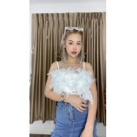 ราคา สายเดี๋ยว ขนนกฟูๆๆ (21150748178)