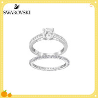 ราคา แหวนสวารอฟสกี้ Swarovski Ring Attract Personalized Simple Double Ring Stackable Female Ring (16367303164)