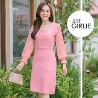 ราคา เดรสสีชมพู รวมเดรสสีชมพู ชุดออกงาน ธีมชมพู เดรสสวย ชุดแซกสีชมพู มีไซส์ S M L XL (20024397440)