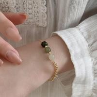 ราคา กำไลข้อมือเงินผู้หญิงหินโมราหยกธรรมชาติแบบค่อยเป็นค่อยไป S925สีเขียวอ่อนสวยงาม (20422101642)