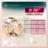 ราคา แหวนคู่รักสุดเลิฟ ตัวเรือนทองแท้ ฝังงานเพชรแท้ 0 70กะรัต สินค้ามีใบรับประกันจากสถาบันGIA (12566868703)