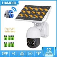 ราคา Hamrol 3MP 4G SIM Card Wifi Solar PTZ Camera Outdoor PIR Human Detection Audio Wireless Color Night Vision CCTV Battery Security Camera (9939727974)