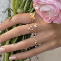 ราคา FINE เกินไปเกาหลีแฟชั่น Retro ทองเงินแหวนมุกชุด Elegant เพชรแหวนสวมนิ้วสตรีเครื่องประดับอัญมณี (9129809741)