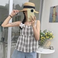 ราคา Cici 979 2 เสื้อกล้ามลายสก็อต ผ้าลินิน ดีเทลผูกโบว์ด้านหลัง สีสันสุดน่ารัก (19079443694)