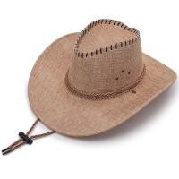 ราคา 05 X3 หมวกคาวบอยปีกกว้าง Premium Cowboy Hats ทรงวินเทจ มีเชือกคล้องคอ (16431795153)