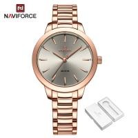 ราคา NAVIFORCE Women Casual Watch Original Stainless Steel Ladies Wristwatch Waterproof 2023 Quartz Rose Gold Watches (20665548060)