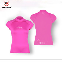 ราคา ผู้หญิงแขนสั้น RashGuard Wetsuit Snorkel Scuba ชุดดำน้ำ Rash Guard ชุดว่ายน้ำ Surf เสื้อผ้า สีชมพู (8918837885)