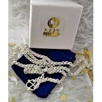 ราคา สร้อยคอเงินแท้ ลายห่วงคู่ นำ้หนักเงิน 1 บาท ความยาว 24 นิ้ว (17883419550)