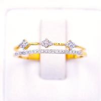ราคา Happy Jewelry แหวนข้าวหลามตัด 3 อัน คู่แถว ทองแท้ 9k 37 5 เพชรเกสร ME989 (17327209946)