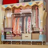 ราคา ตู้เสื้อผ้าแบบเรียบๆ ตู้เสื้อผ้า เหล็ก ตู้เสื้อผ้าใหญ่ตู้เสื้อผ้าผ้าโครงเหล็ก 19มม รับน้ำหนัก 450kgตู้เสื้อผ้าทนๆ (12660886815)