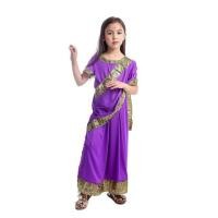 ราคา ZZOOI JEMMALEONG Bollywood Indian Girl Princess Cosplay Purple Sari Haloween Carnival Costume For Kids Indian Belly Dance Dress (18135202387)