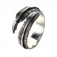 ราคา MeiYang ผู้หญิงสไตล์โบราณเงินไทยเก่า Feather แหวนเปิดสำหรับ Lady ป้องกันโรคภูมิแพ้เงินสเตอร์ลิงเครื่องประดับ (464352990)