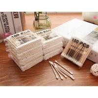 ราคา MinimalzStyle สำลีก้าน ด้ามไม้ ไม้แคะหู สำลี คัตเติ้ลบัต 100 ชิ้น (17338483585)