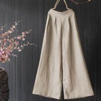 ราคา กางเกงขาบานผ้าฝ้ายผ้าลินินเอวสูงสำหรับผู้หญิง (17268170090)