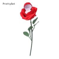 ราคา กล่องแหวนดอกกุหลาบกำมะหยี่1ชิ้นกล่องใส่กุหลาบแดงกล่องของขวัญที่วางแสดงต่างหูหมั้นแต่งงานเจ้าสาวจัดเก็บเครื่องประดับ (20937145935)