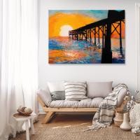 ราคา รูปติดผนัง ตกแต่งบ้าน ภาพวิวธรรมชาติ ต้นไม้ ภูเขา พระอาทิตย์ ภาพผ้าใบขึงเฟรมไม้สนแท้ พร้อมแขวน (20809466556)