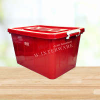 ราคา กล่องพลาสติกสีมีล้อเลื่อน ตราเสื้อคู่โลก ขนาด 60 ลิตร กล่องพลาสติกมีล้อ ลังพลาสติก กล่องพลาสติก สีเข้ม (20832116618)