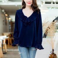 ราคา LAPIS FASHION เสื้อผ้าแฟชั่นผญ คอวี ระบาย ผ้าอัดพลีท Freesize Oversize ราคาถูกที่สุด No 028 (6357084801)