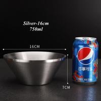 ราคา 304 Double Layer Stainless Steel Golden Cone Bowl Restaurant Dessert Bowl Salad Bowl Shaved Ice Cup Korean Tableware Rice Bowl (16290591817)