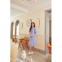 ราคา ชุดคลุมท้อง ชุดให้นม ชุดคลุมท้องทำงาน ชุดให้นมทำงาน รุ่น Minirin M40 Long sleeve with feather pleat ทำงาน (17163378994)