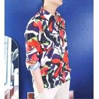 ราคา เสื้อเชิ้ตลายพิมพ์สีแดงสด (8295969579)