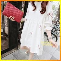 ราคา ชุดคลุมท้องลายดอกสีขาวหวานๆ ใส่เที่ยว ใส่ทำงานได้ ชุดคลุมท้องแฟชั่น เสื้อผ้าคนท้อง ชุดคลุมท้องทำงาน ชุดคนท้องน่ารัก (6081474560)
