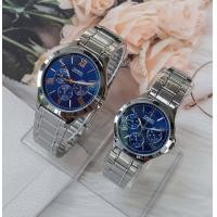 ราคา นาฬิกาคู่รัก Casio รุ่น MTP V300D 2A และ LTP V300D 2A2 นาฬิกาสายแสตนเลสสีเงิน หน้าปัดน้ำเงิน ของแท้ 100 รับประกันสินค้า 1 ปีเต็ม (15435941380)
