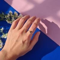 ราคา WELRY acc พร้อมส่ง แหวนสแตนเลสสีพิ้งค์โกลด์ลายดอกเดซี่ รุ่น daisy (17438130413)