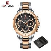 ราคา NAVIFORCE Men Business Watch Casual Wristwatch Waterproof 3ATM Quartz Chronograph Gold Watches Stainless Steel Original Brand (20682010254)