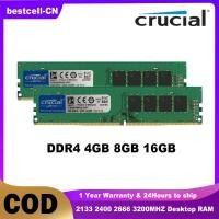 ราคา Crucial Ram DDR4หน่วยความจำสำหรับเดสก์ท็อป4GB 8GB 16 GB 2133HMZ 2400HMZ 2666MHz 3200MHz PC4 17000 19200 21300 25600 Dimm 288 Pin สำหรับ PC (17594403946)