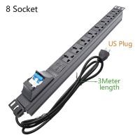 ราคา ปลั๊กไฟ PDU รางปลั๊กไฟ 2 10 ช่อง รุ่น Surge Protection 16A แบบมีเบรกเกอร์ Power Distribution Unit For Cabinet Mount (14636966653)