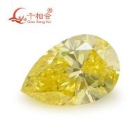 ราคา GEMID Certified HPHT Diamond Pear Brilliant Cut Fancy Vivid Yellow Color VVS1 and VS1 2EX Loose Lab Grown Certified Diamond Gemstones for Making Jewelry (21126420226)
