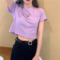 ราคา เสื้อครอปหญิง เสื้อยืดแขนสั้น เสื้อครอปลายผีเสื้อ เสื้อครอปเอวลอย เสื้อครอปวินเทจ เสื้อครอปแขนสั้น เสื้อยืดลายผีเสื้อ มี 4 สี รหัส m07 (9895545469)
