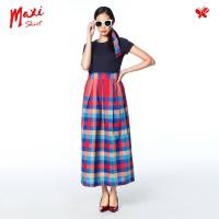 ราคา Woman Blooming Maxi Skirt กระโปรงยาวจากผ้าไทยสำหรับผู้หญิง เนื้อผ้าทอลายผ้าขาวม้าไทยสีสันสดใส (13041879507)