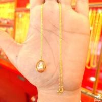 ราคา สร้อยคอเงินชุบทอง ลายดิสโก้ จี้พระจิ๋วยอดนิยม เลี่ยมทองแท้ กรอบทอง 90 มีใบรับประกัน (15754508136)