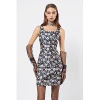 ราคา f fashion เดรสแจ็คการ์ดลายดอกไม้ ผู้หญิง Floral Print Jacquard Dress 06241 (20824479309)
