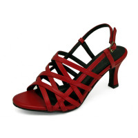 ราคา TAYWIN รองเท้าแตะส้นสูงหนังแท้ รุ่น SC 69 หนังนิ่มสีแดง (7493866692)