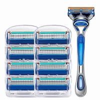 ราคา ใบมีดโกน gillette mach3 ใบมีดโกนหนวด gillette blue 3 gillette fusion TRIMLINE มีดโกน มีดโกนหนวด แบบ 5 ใบมีด พร้อมใบมีดโกน 8 ชุด แข็งแรงทนทาน ไม่ต้องกลัวบาด (16877865511)
