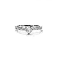 ราคา ZignJewelryแหวนหัวใจเงินแท้ 925 รุ่นRS0025 เคลือบทองคำขาวแท้ (7197688886)